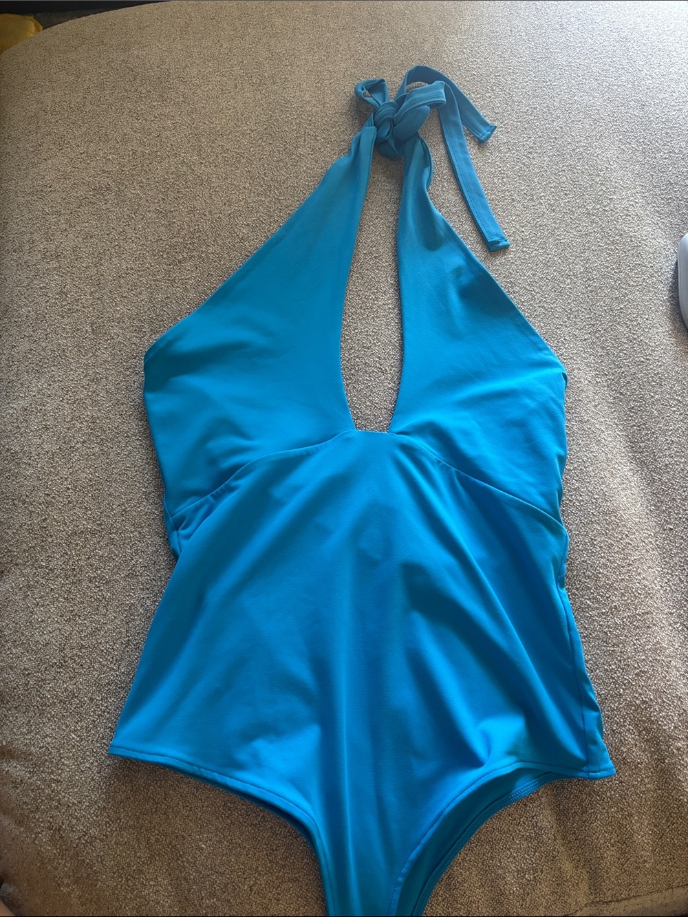 Blue plunge bodysuit